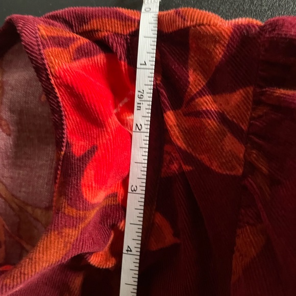 Sonoma Women's Size 2X Red Floral Corduroy Shirt - Picture 13 of 15